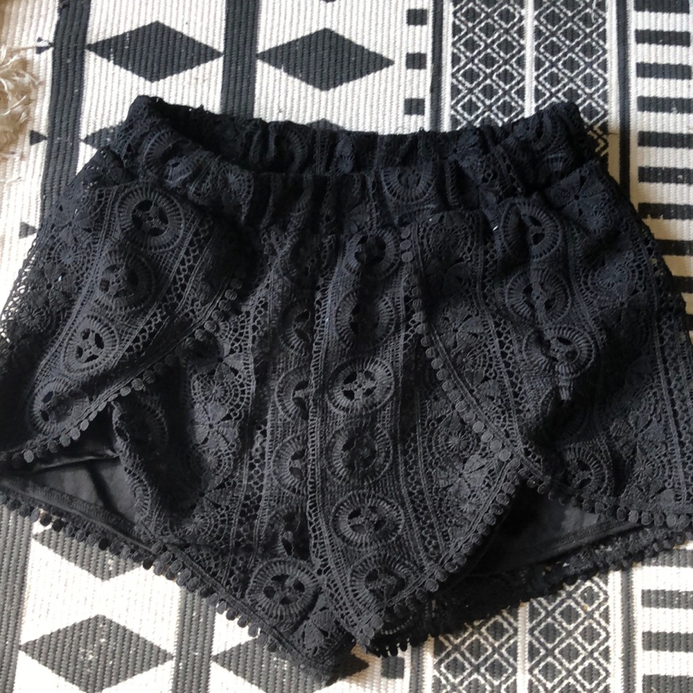 🦄Black Lacey shorts NEVER WORN